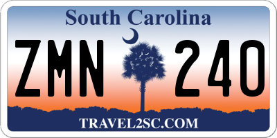 SC license plate ZMN240