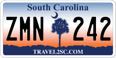 SC license plate ZMN242