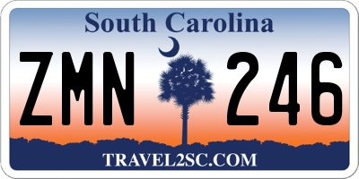 SC license plate ZMN246