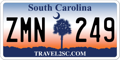 SC license plate ZMN249