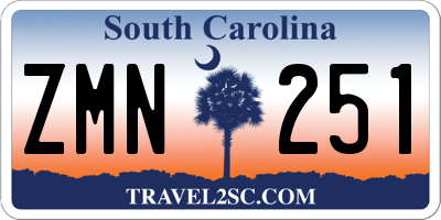 SC license plate ZMN251