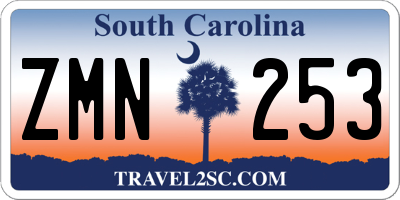 SC license plate ZMN253