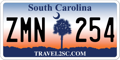 SC license plate ZMN254