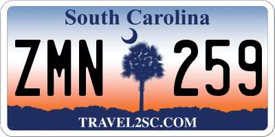 SC license plate ZMN259