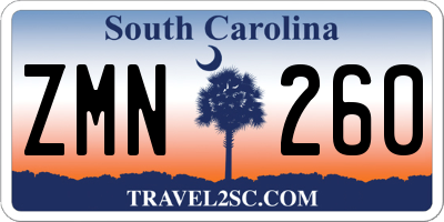 SC license plate ZMN260