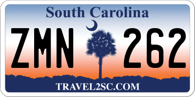 SC license plate ZMN262