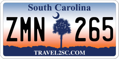 SC license plate ZMN265