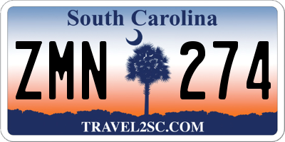 SC license plate ZMN274