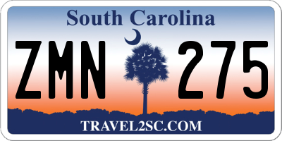 SC license plate ZMN275