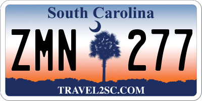 SC license plate ZMN277