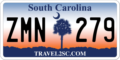 SC license plate ZMN279