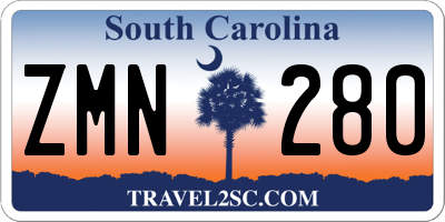 SC license plate ZMN280
