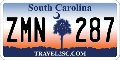 SC license plate ZMN287