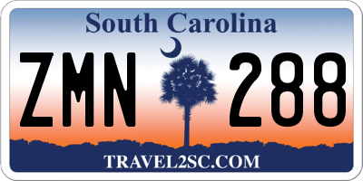 SC license plate ZMN288