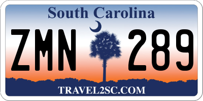SC license plate ZMN289