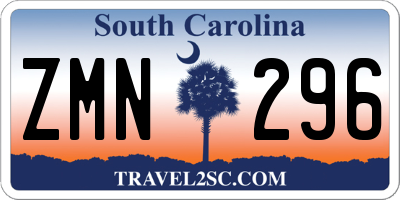 SC license plate ZMN296