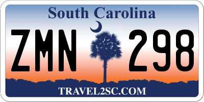 SC license plate ZMN298