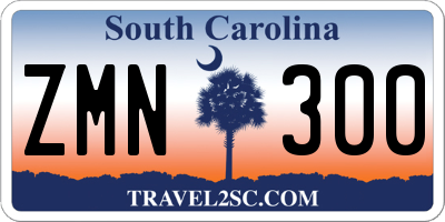 SC license plate ZMN300