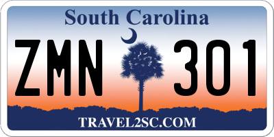 SC license plate ZMN301