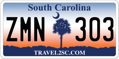 SC license plate ZMN303