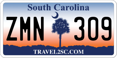 SC license plate ZMN309