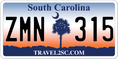SC license plate ZMN315
