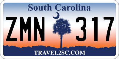 SC license plate ZMN317