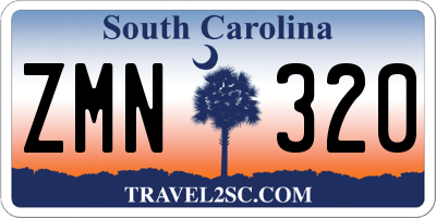SC license plate ZMN320