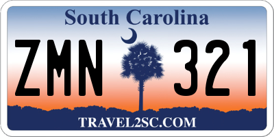 SC license plate ZMN321