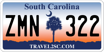 SC license plate ZMN322