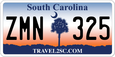 SC license plate ZMN325