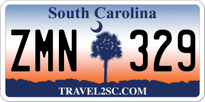 SC license plate ZMN329