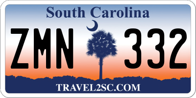 SC license plate ZMN332