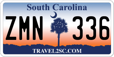 SC license plate ZMN336