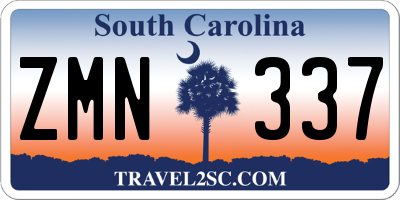 SC license plate ZMN337