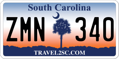 SC license plate ZMN340