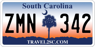 SC license plate ZMN342