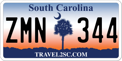 SC license plate ZMN344
