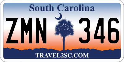 SC license plate ZMN346