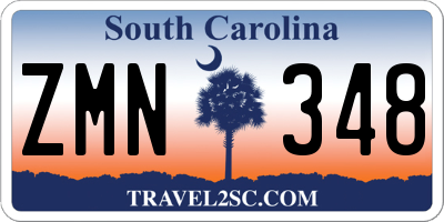 SC license plate ZMN348