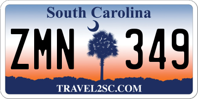 SC license plate ZMN349