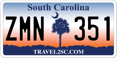 SC license plate ZMN351