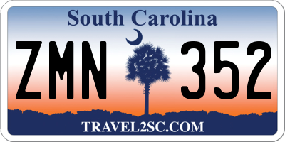 SC license plate ZMN352