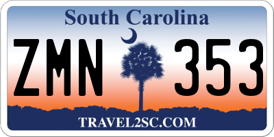 SC license plate ZMN353
