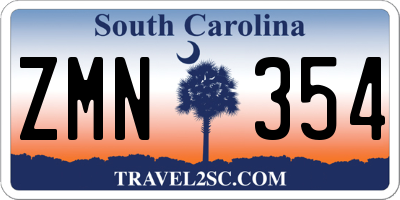SC license plate ZMN354