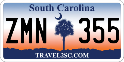 SC license plate ZMN355