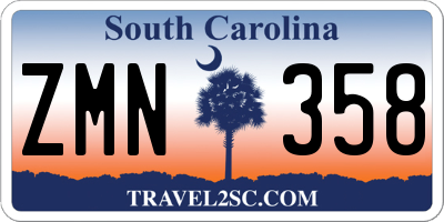 SC license plate ZMN358