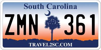 SC license plate ZMN361