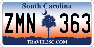 SC license plate ZMN363