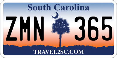 SC license plate ZMN365